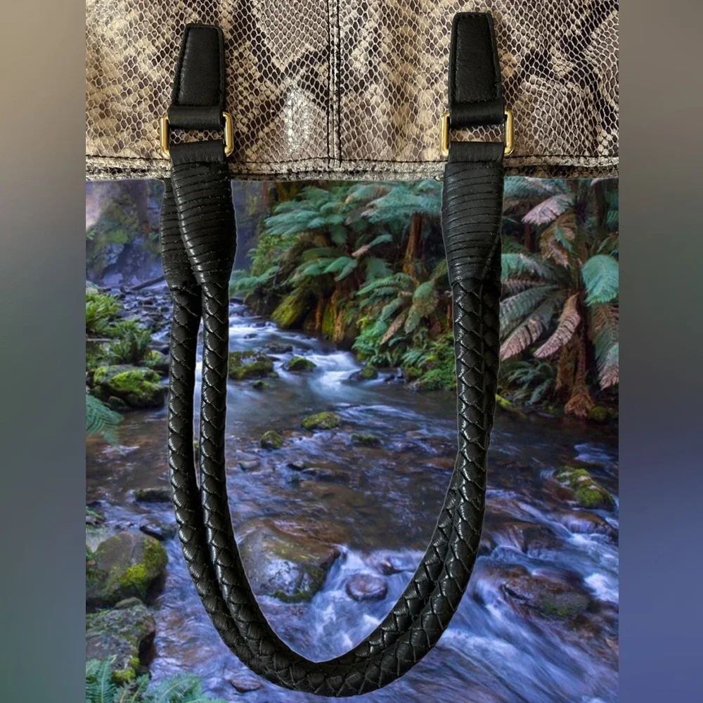Margot Leather Snakeskin Pattern Tote Bag